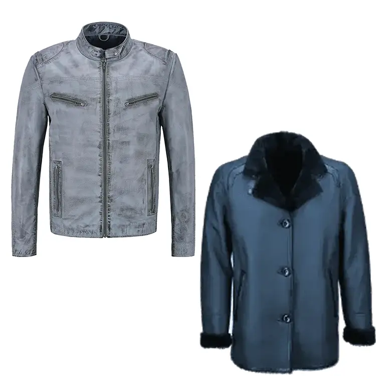 Shop Blue Leather Jackets
