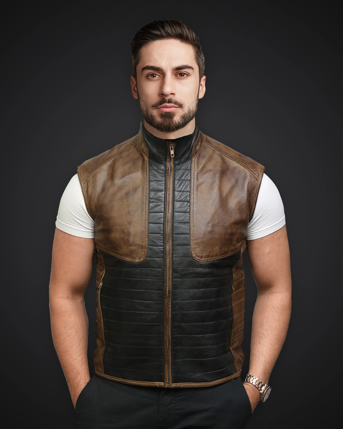 Men's Leather Vests