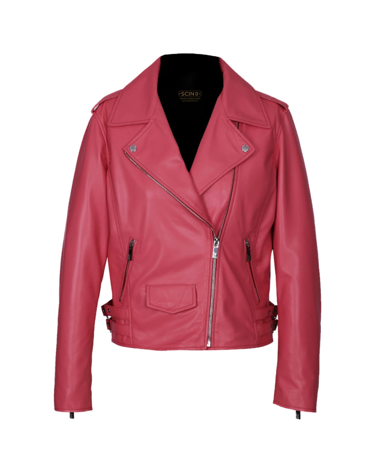 Carol Tapered-Fit Biker Leather Jacket
