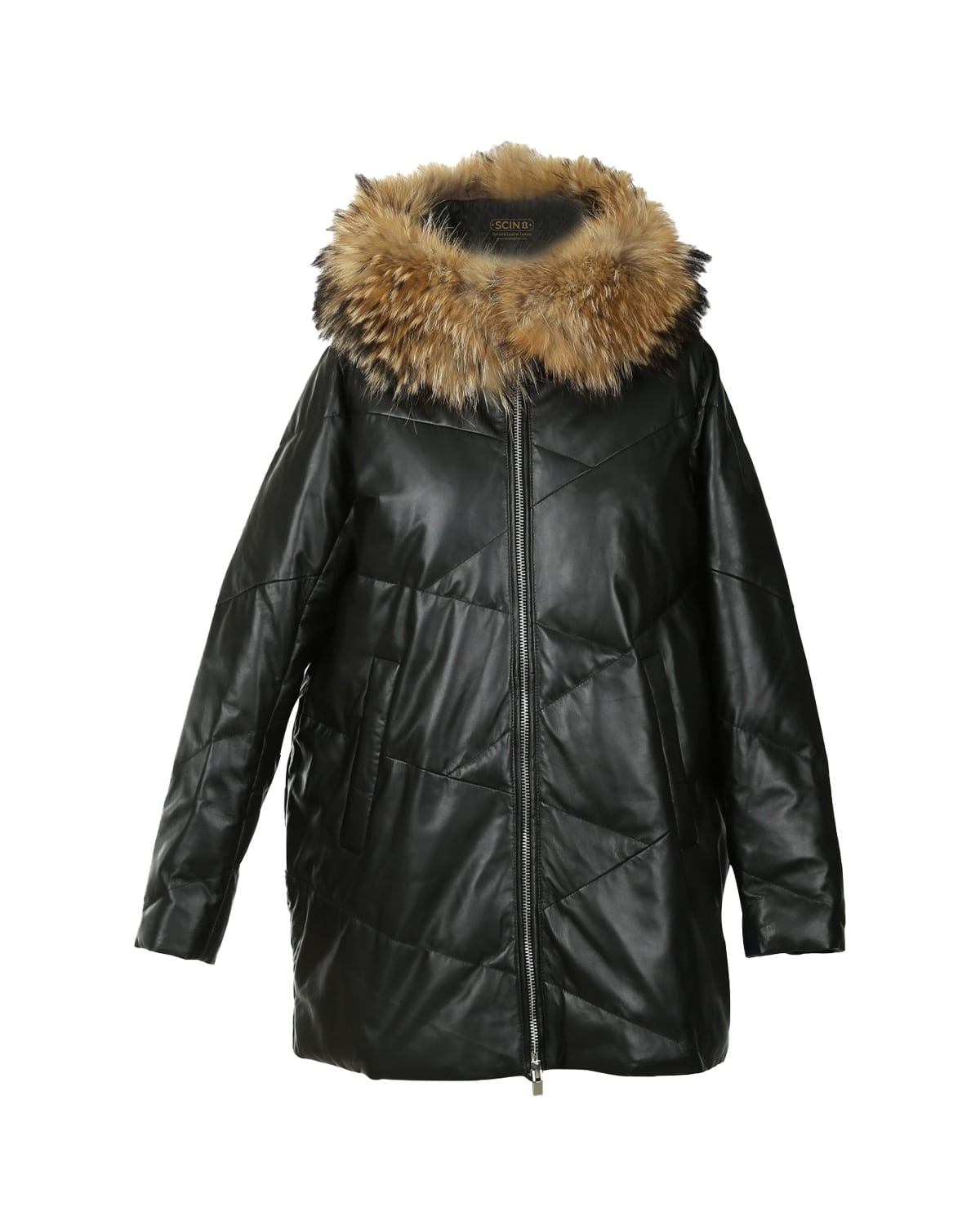 Pu Leather Coat With Fleecy Fur Integrated Coat