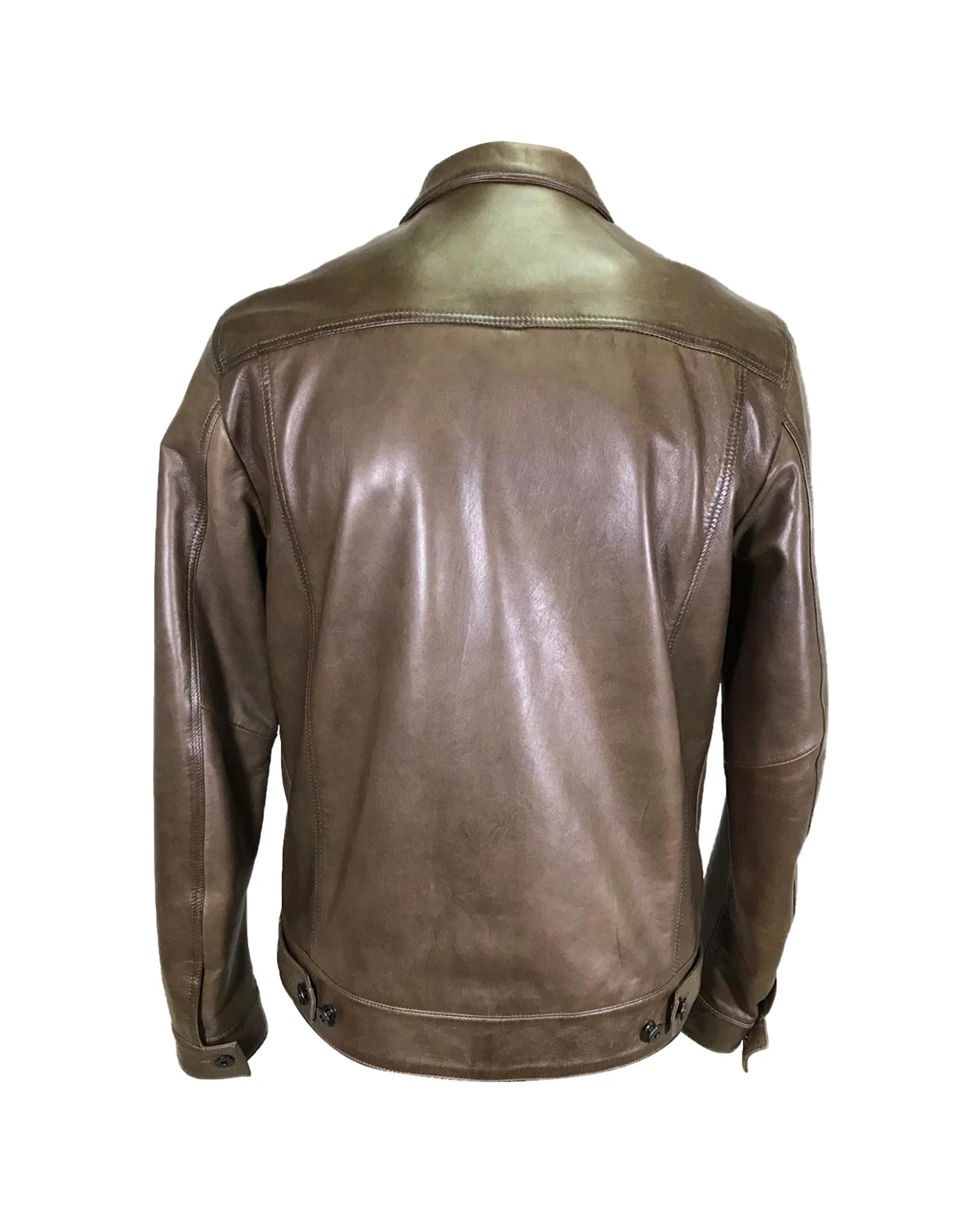 Shop Men's Button Down Leather Shirt Jacket