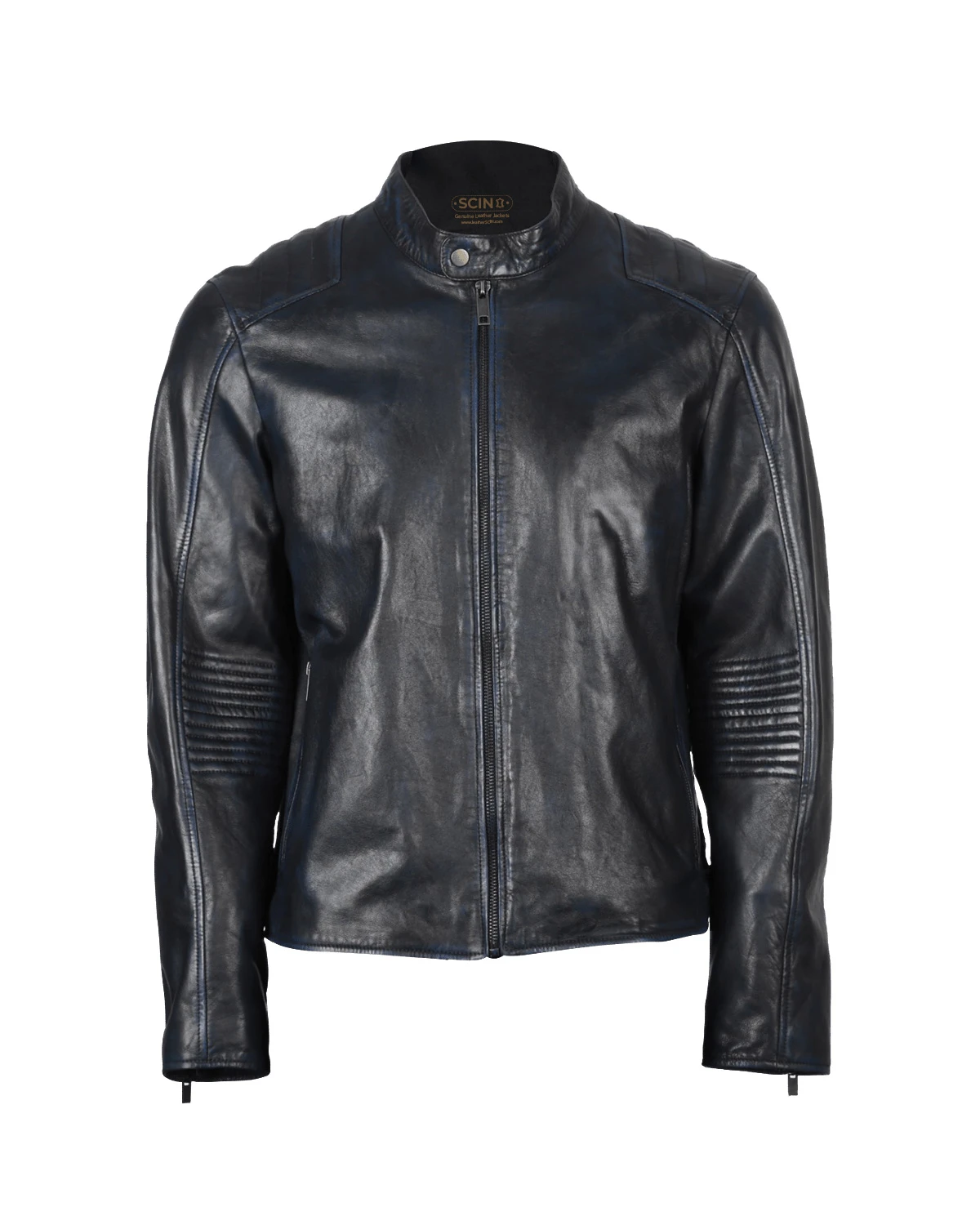 Men's Tapered Sleeve Biker Leather Jacket