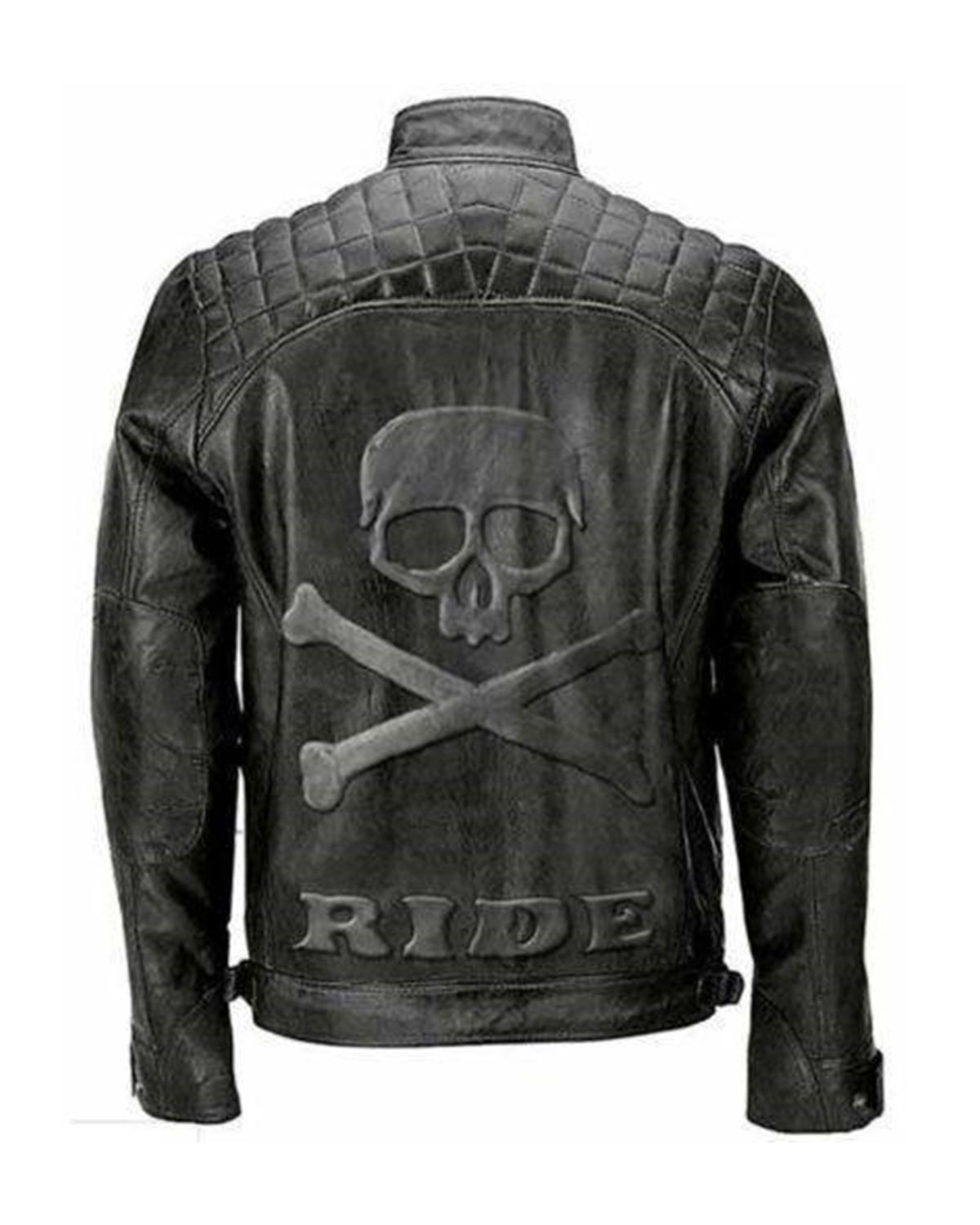 Leather jacket with skull on back hotsell