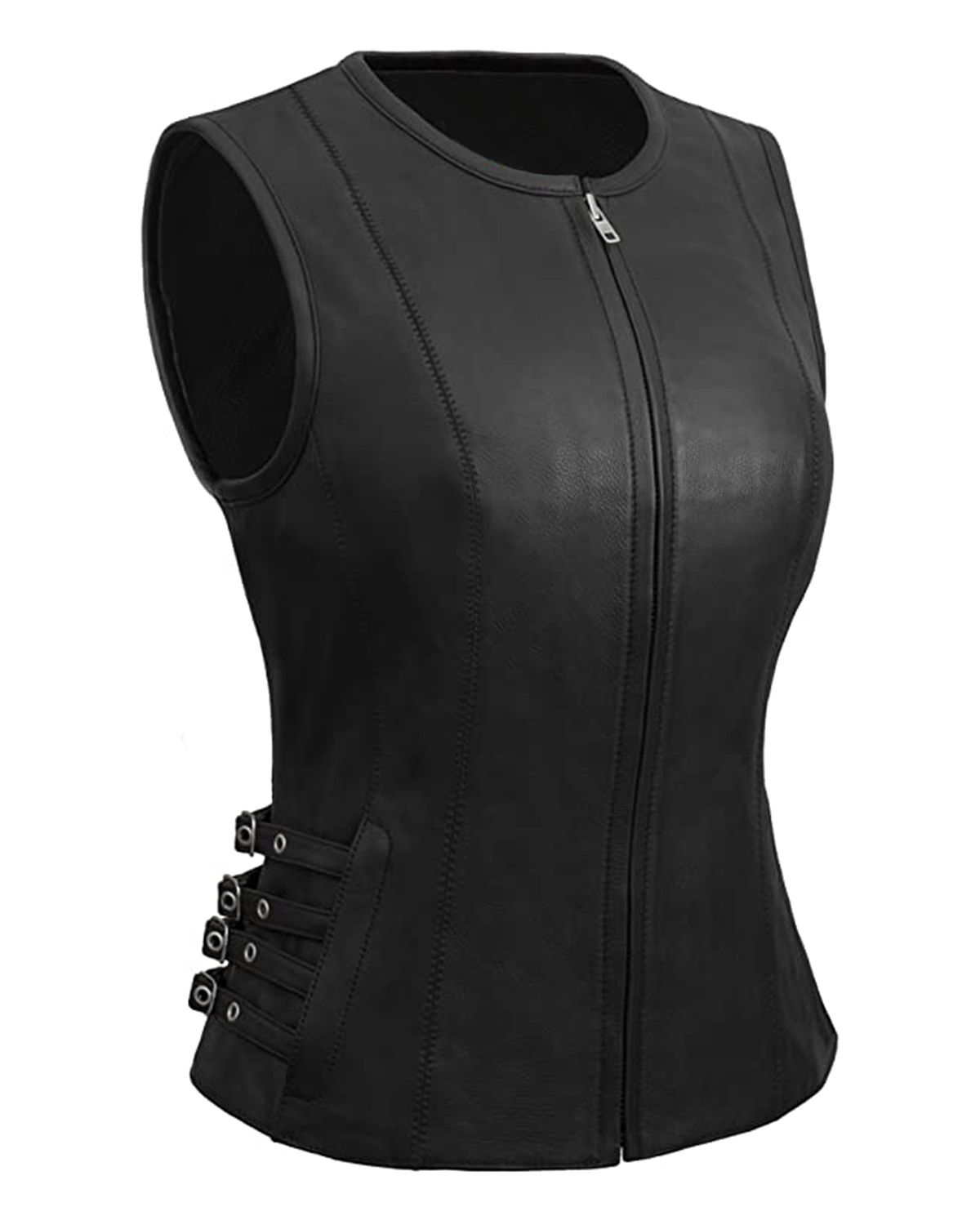 Womens leather sale vest motorcycle