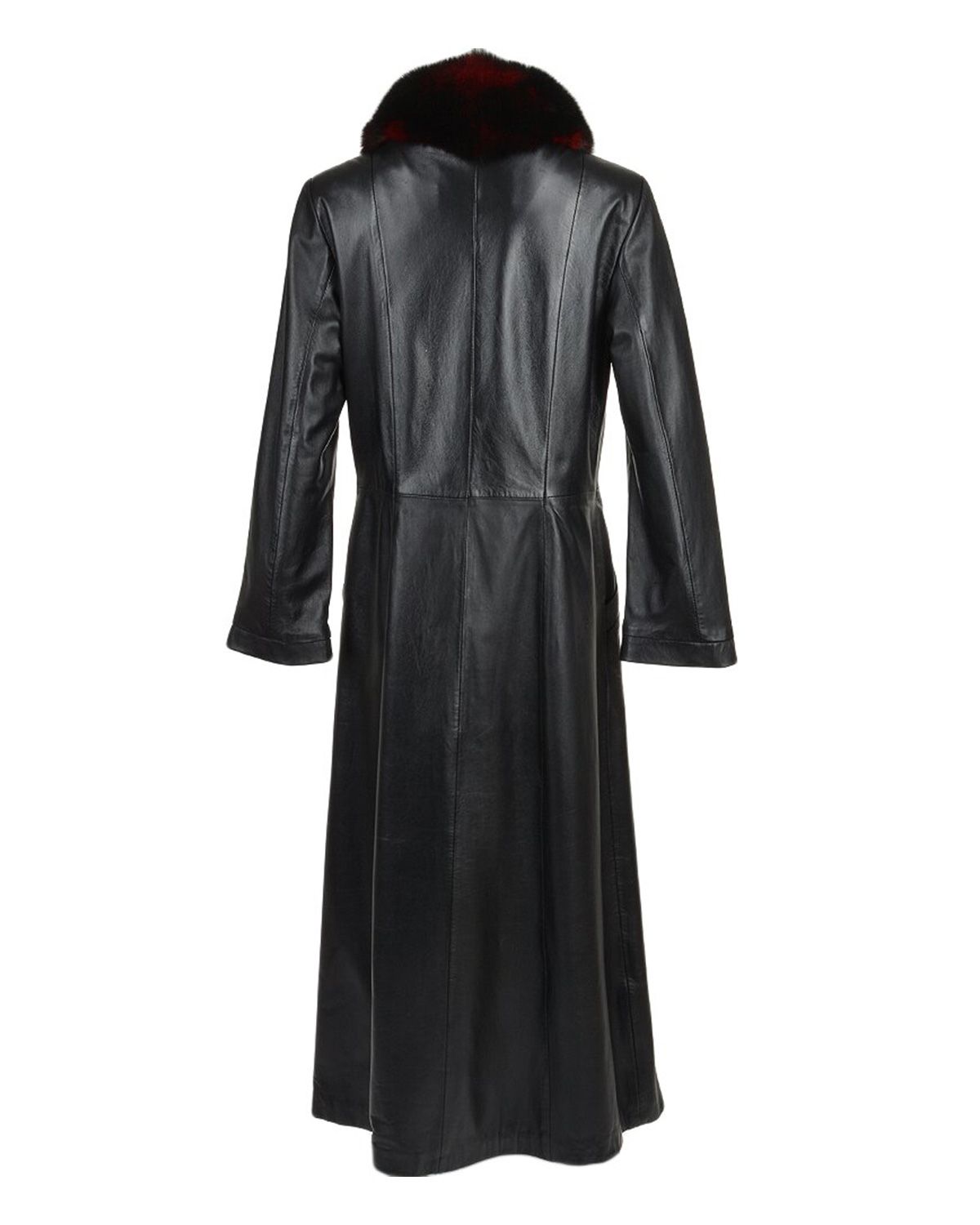 Shop Sandra Long Leather Trench Coat