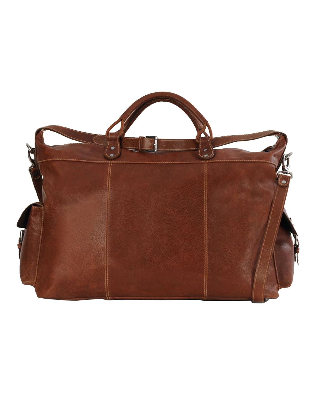 Unisex Carry Handle Brown Duffle Bag