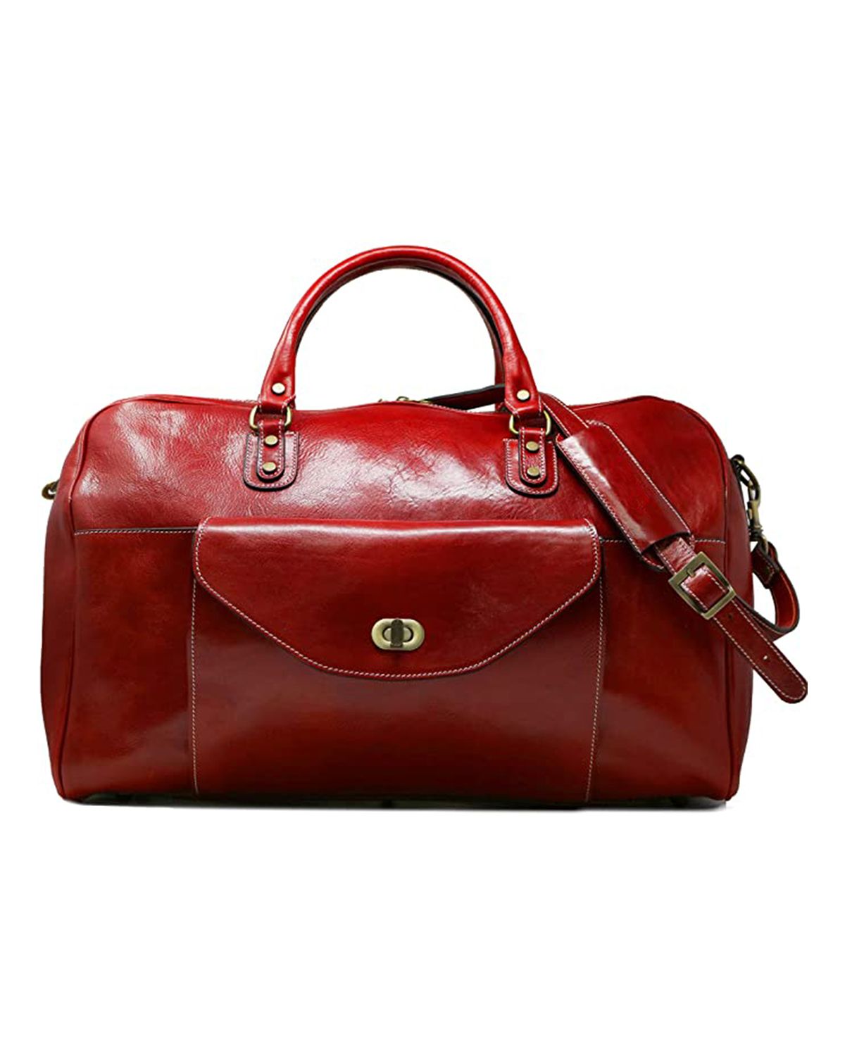 Unisex Red Front Pocket Duffle Bag