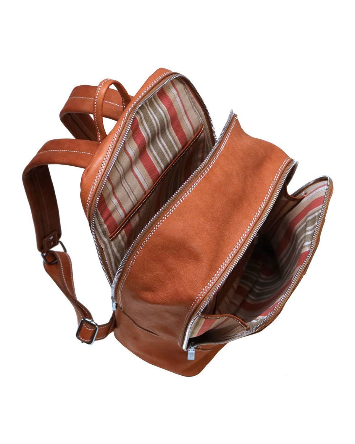 Insight Two-Tone Leather Backpack Shop Unisex Two Compartment Tan Brown Genuine Leather Backpack main image 2