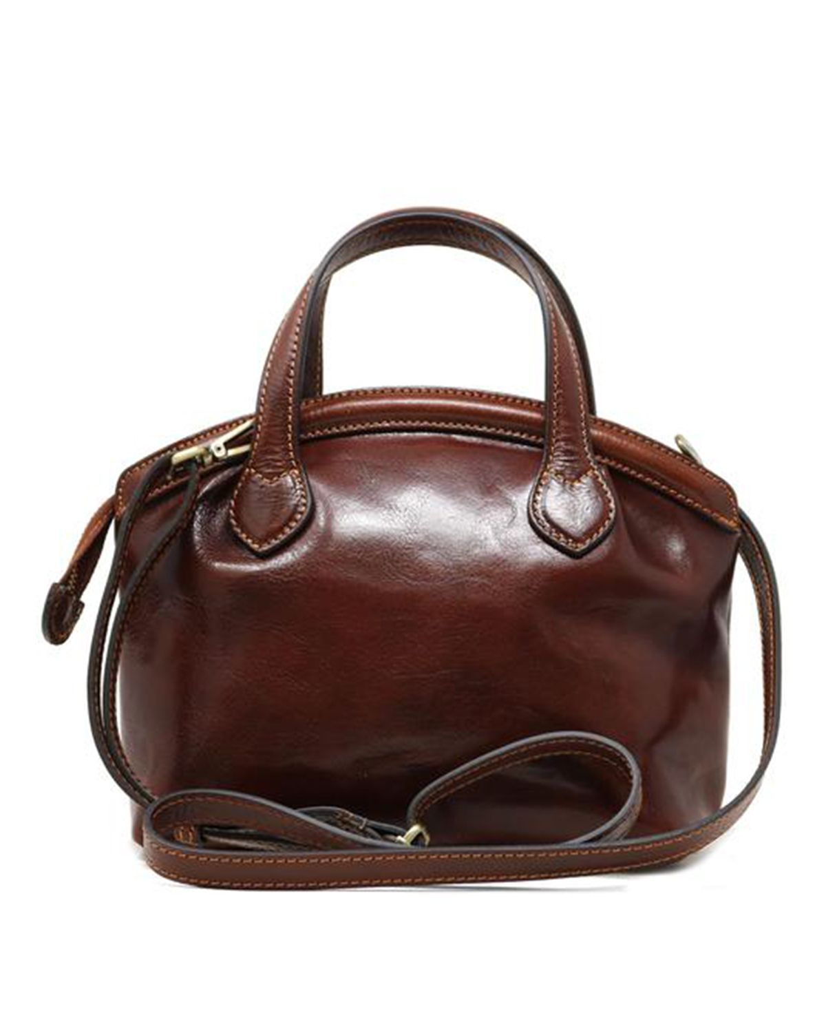 Stylish Genuine Leather Semi Gloss Finish Handbag For Women