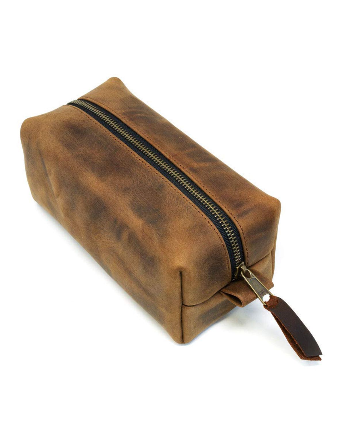 Unisex Genuine Cowhide Leather Simple Toiletry Bag by SCIN