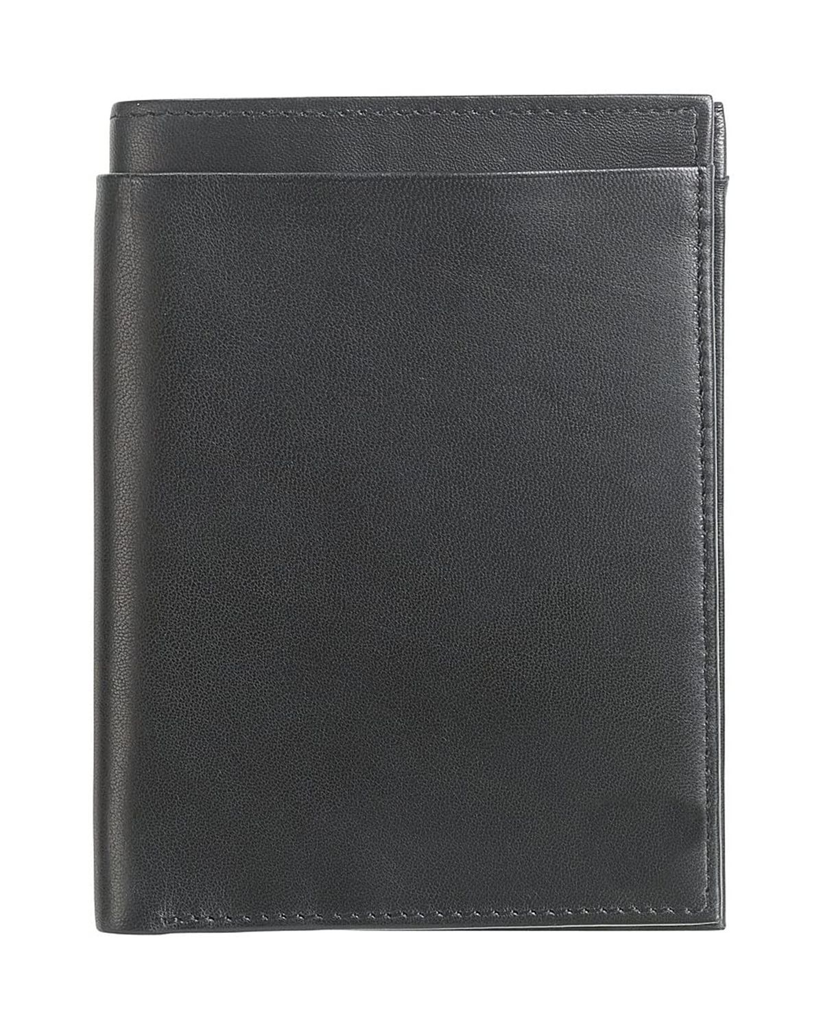 Unisex Two Exterior Slot Pockets Real Leather Passport Case Holder