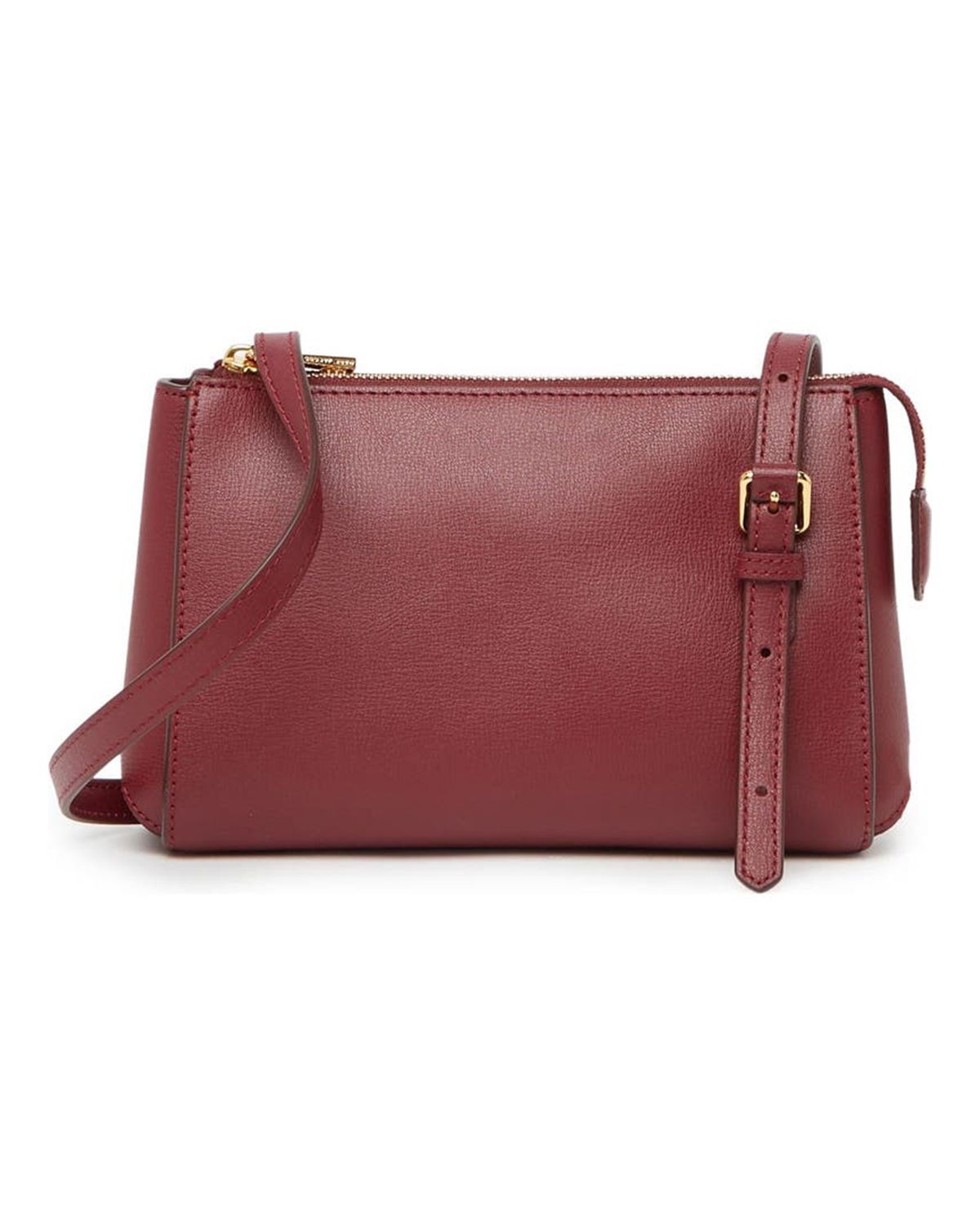Women's Inside Zip Wall Pocket Genuine Leather Crossbody Bag