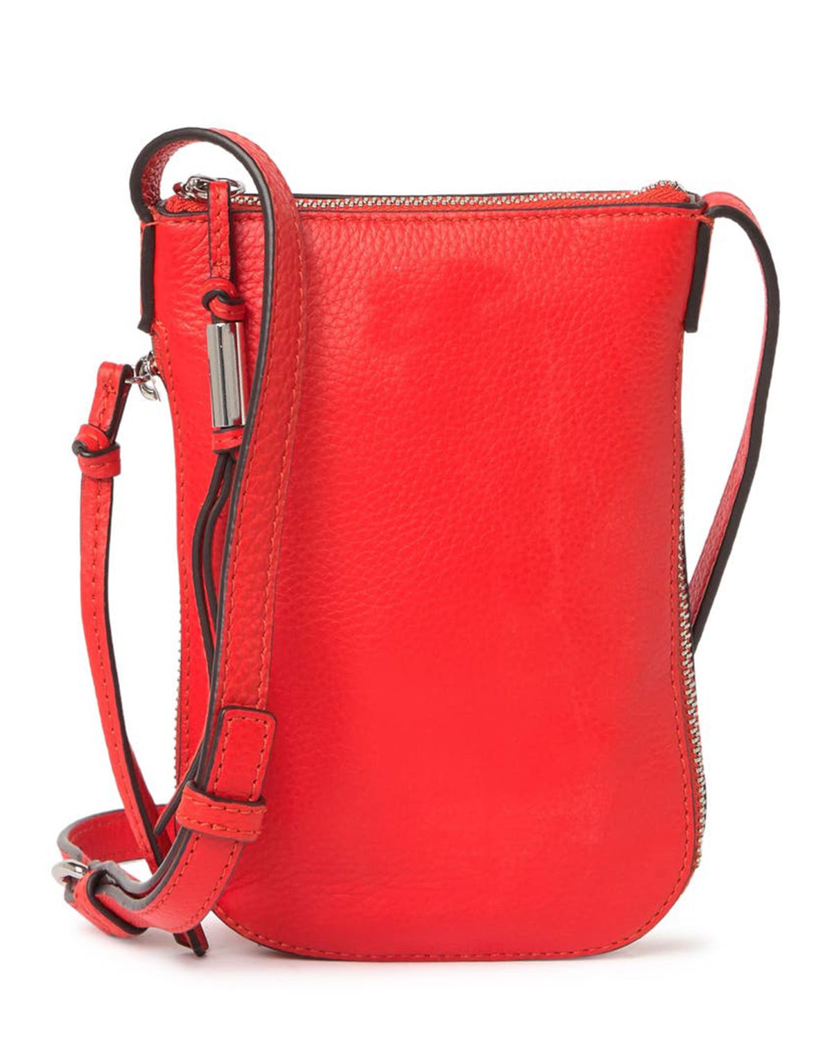 Women's Genuine Leather Three Interior Card Slots Slim Crossbody Bag