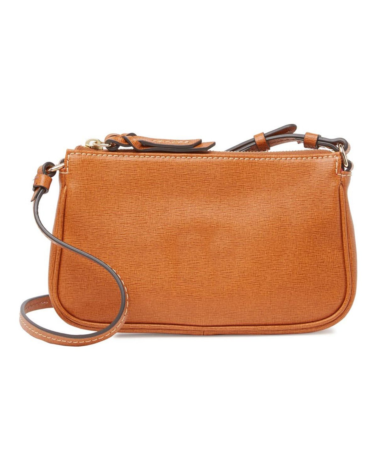 Unisex Classic Tan Brown Genuine Leather Crossbody Bag