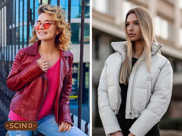Red and white leather jackets Red and white leather jackets