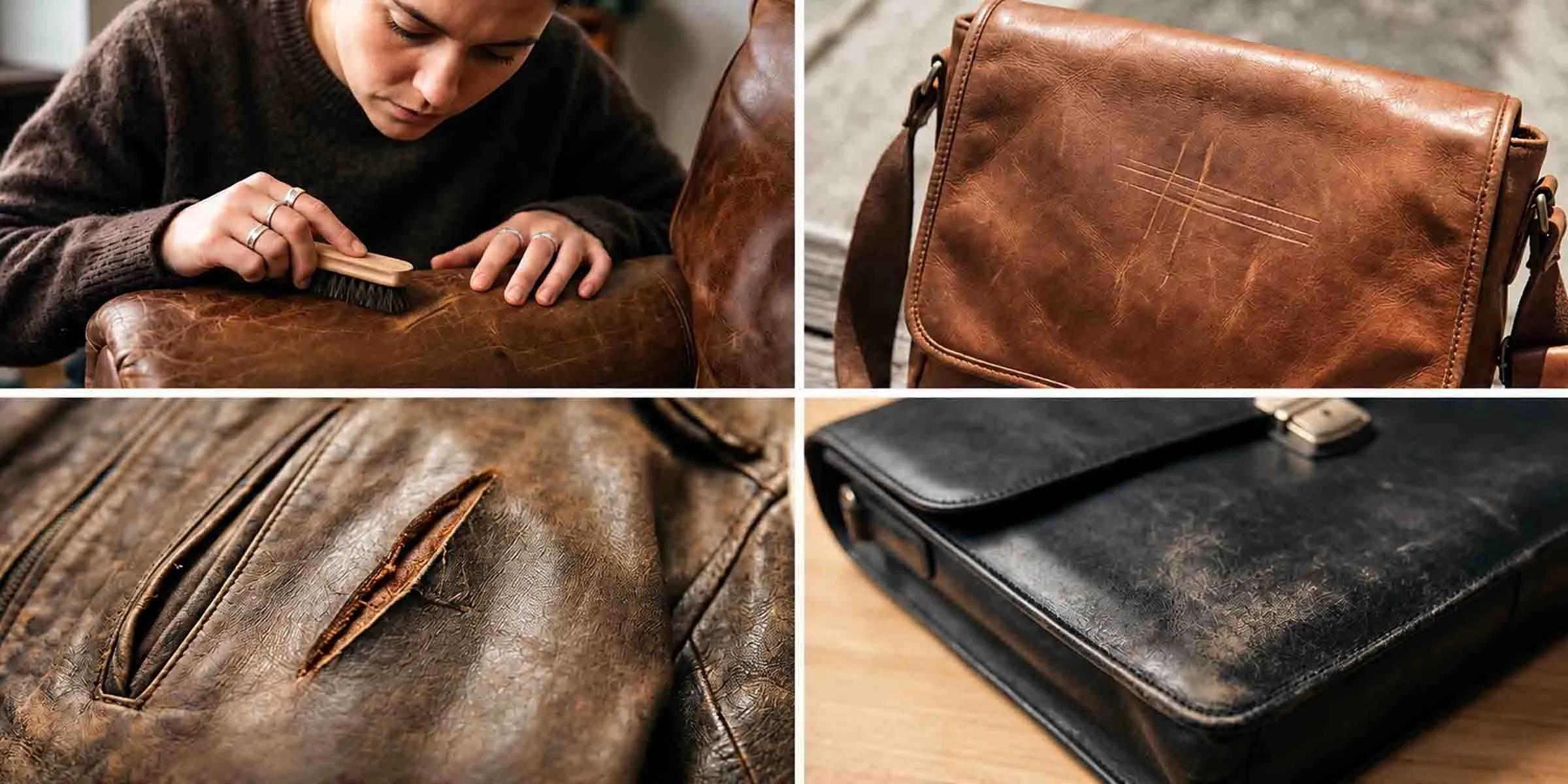 Different types of leather scratches