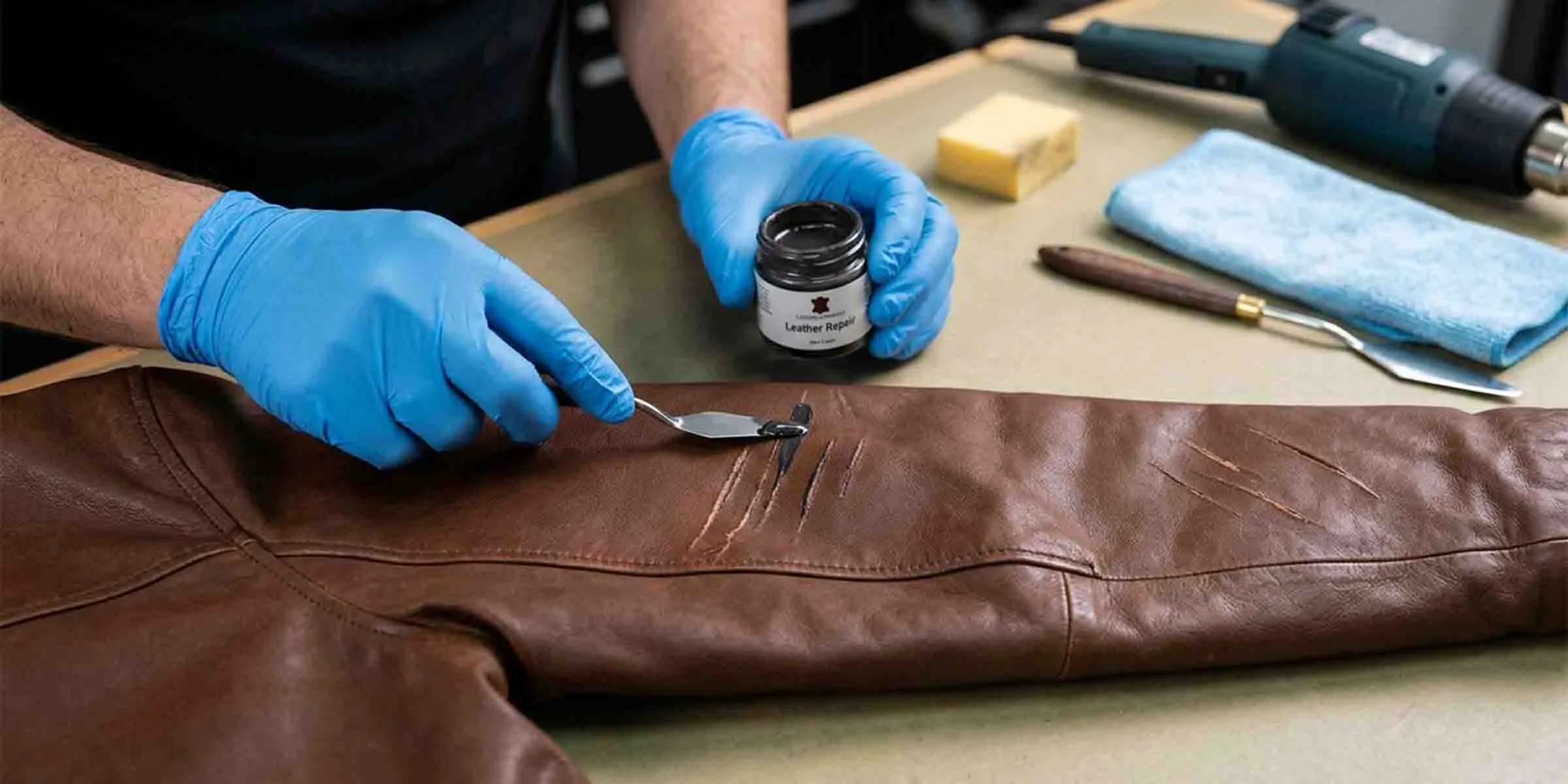 Fix leather scratches on a leather jacket.
