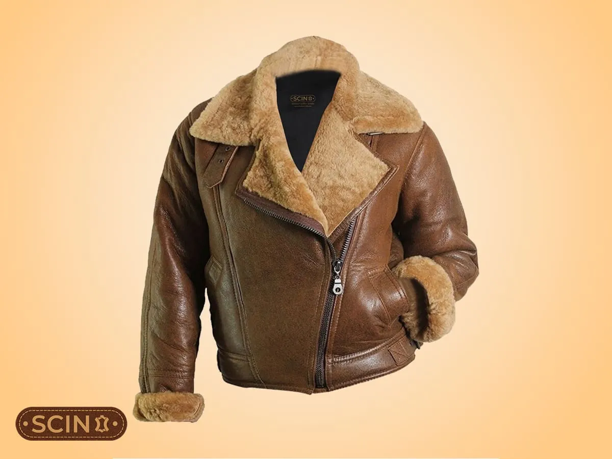 Shop Kiana bomber aviator leather jacket