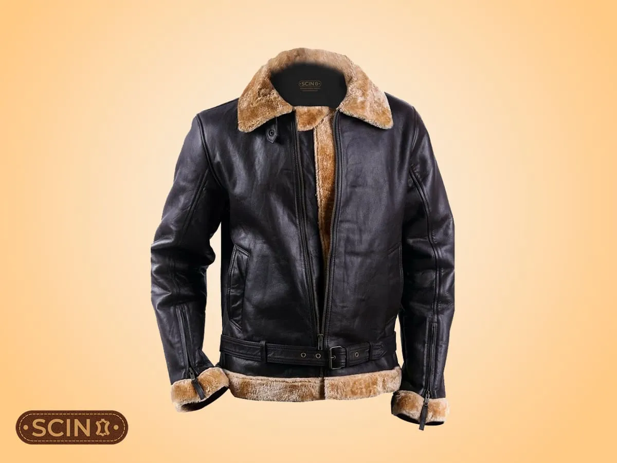 Shop Scott shearling leather jacket