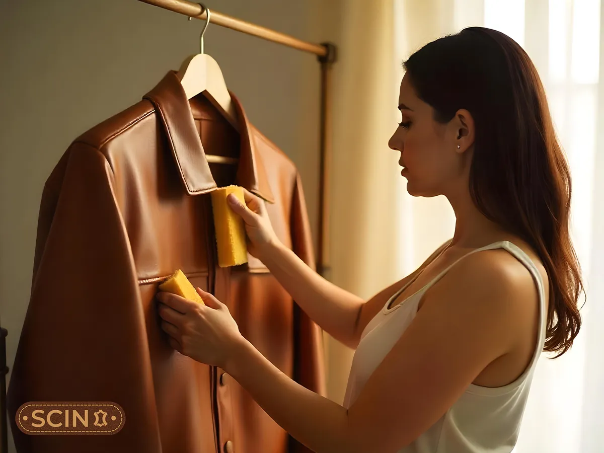 Using leather conditioner Using leather conditioner