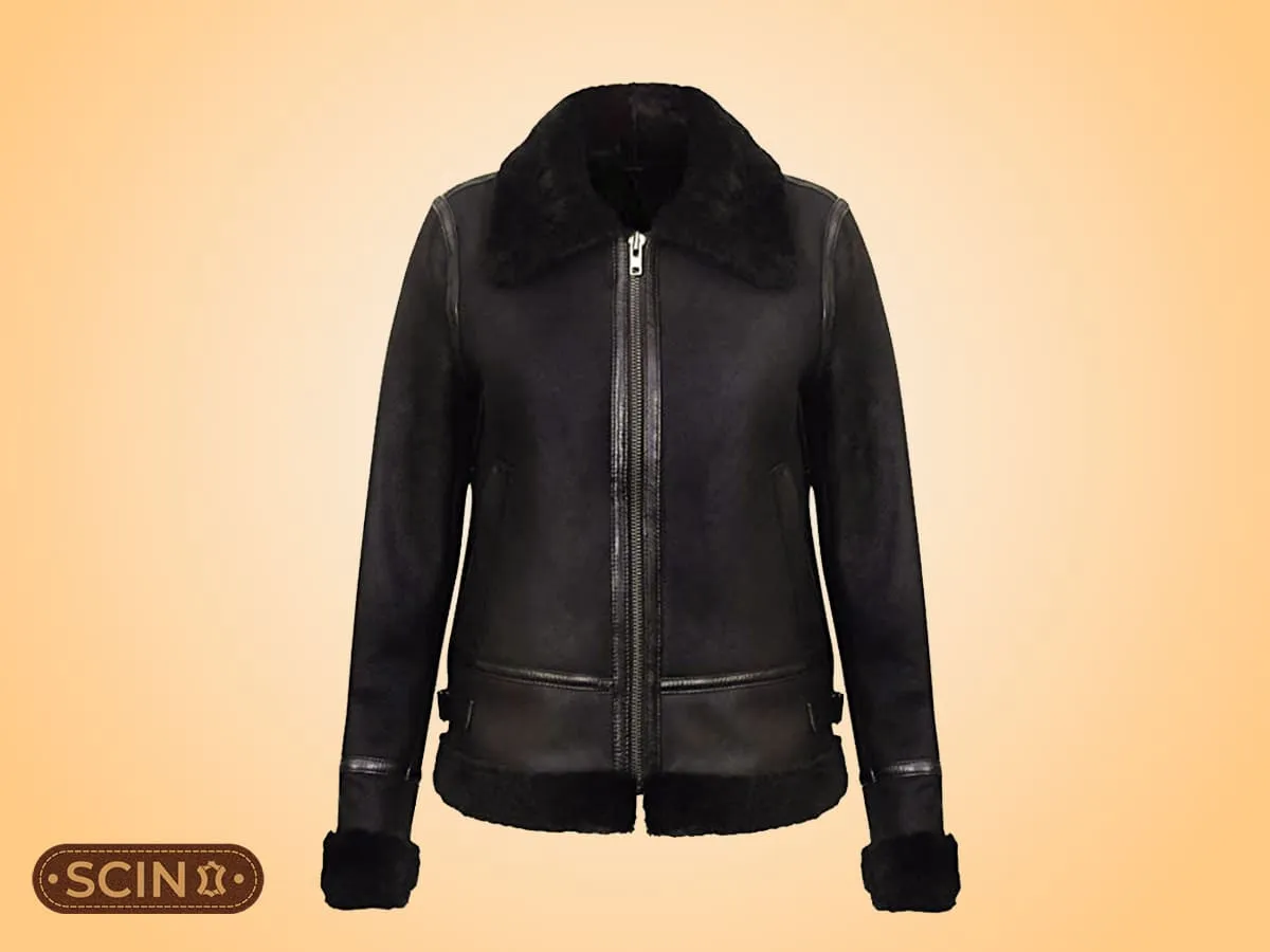 Shop Vera aviator biker leather jacket