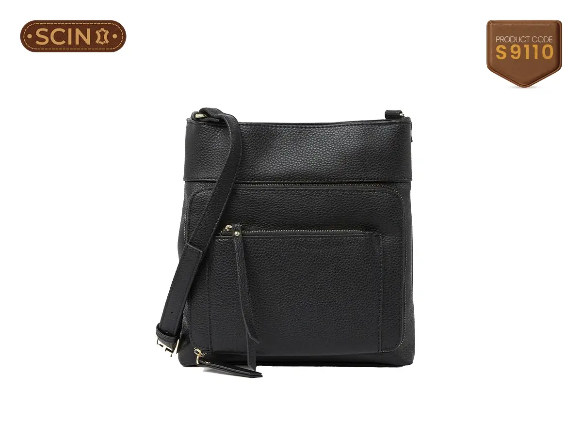 Women’s Two Front Zipper Pockets Genuine Leather