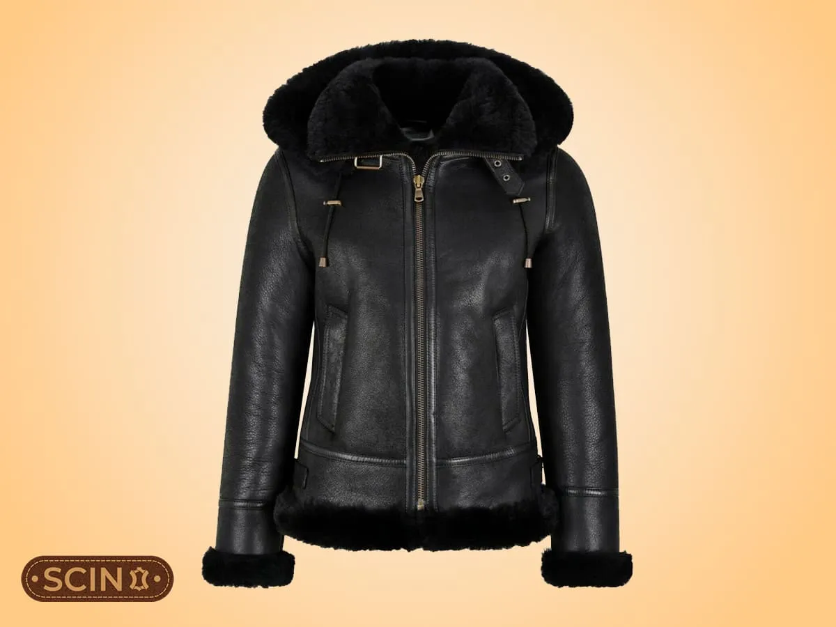 Shop women's B3 bomber shearling leather jacket